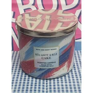 BBW Red White & Blue Cake Large 3 Wick 14.5oz Candle